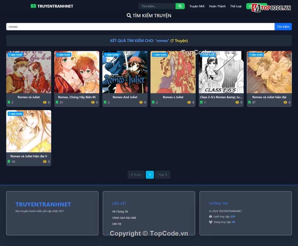 web truyện,theme truyện tranh,Code truyện tranh web đọc truyện,Theme WordPress đọc truyện,website truyện tranh