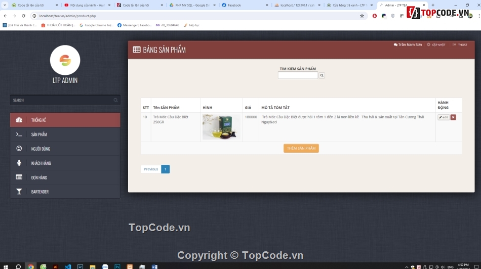 giao diện đẹp,đầy đủ chức năng,bán trà
