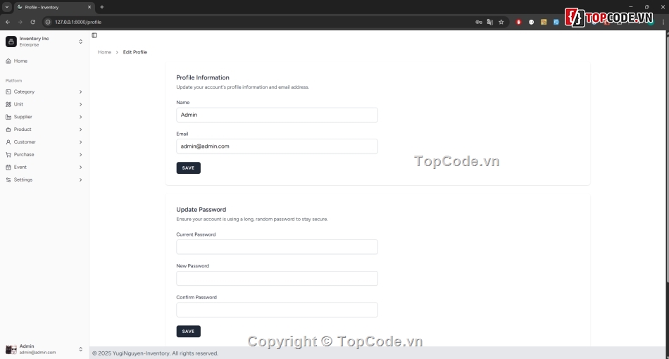 PHP,Laravel 12,React,Website quản lý kho hàng,Code chất lượng