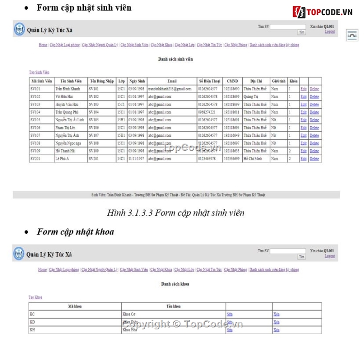 Website Quản lý kí túc xá,Website quản lý,Web quản lý KTX,quản lý ký túc xá Java