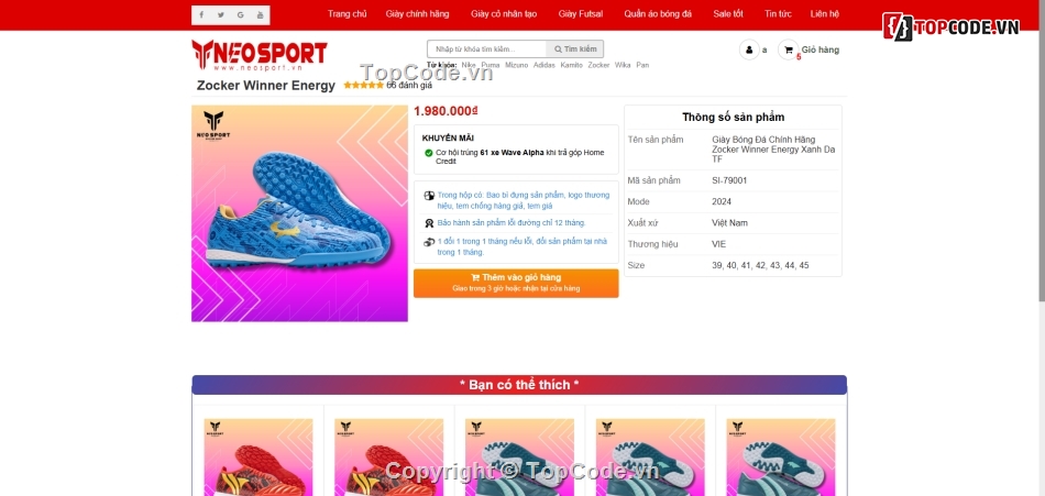 website bán giày thể thao đẹp,Website bán đồ thể thao,web bán giày thể thao