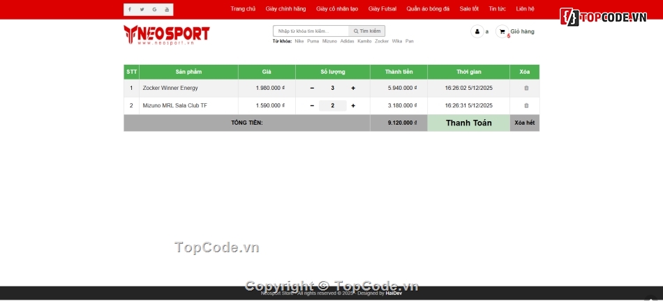 website bán giày thể thao đẹp,Website bán đồ thể thao,web bán giày thể thao