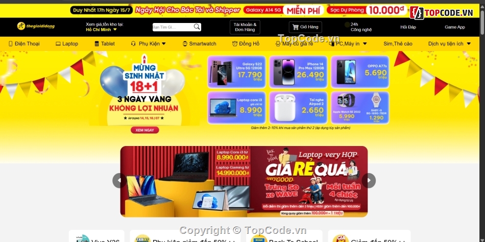 source code thế giới di động,thế giới di động html css,source code bán điện thoại html css