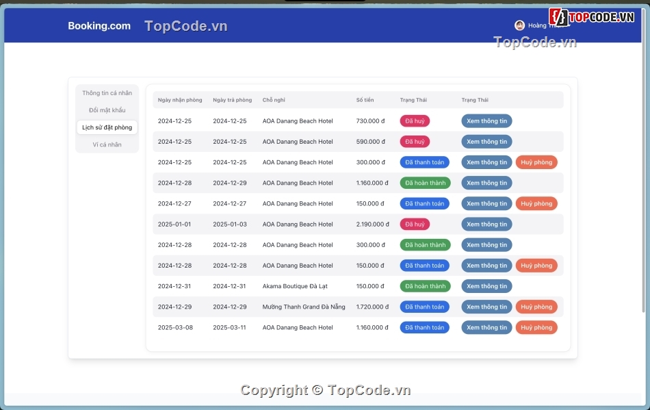 web homestay,code đặt phòng khách sạn,Source code hệ thống đặt phòng nhà nghỉ