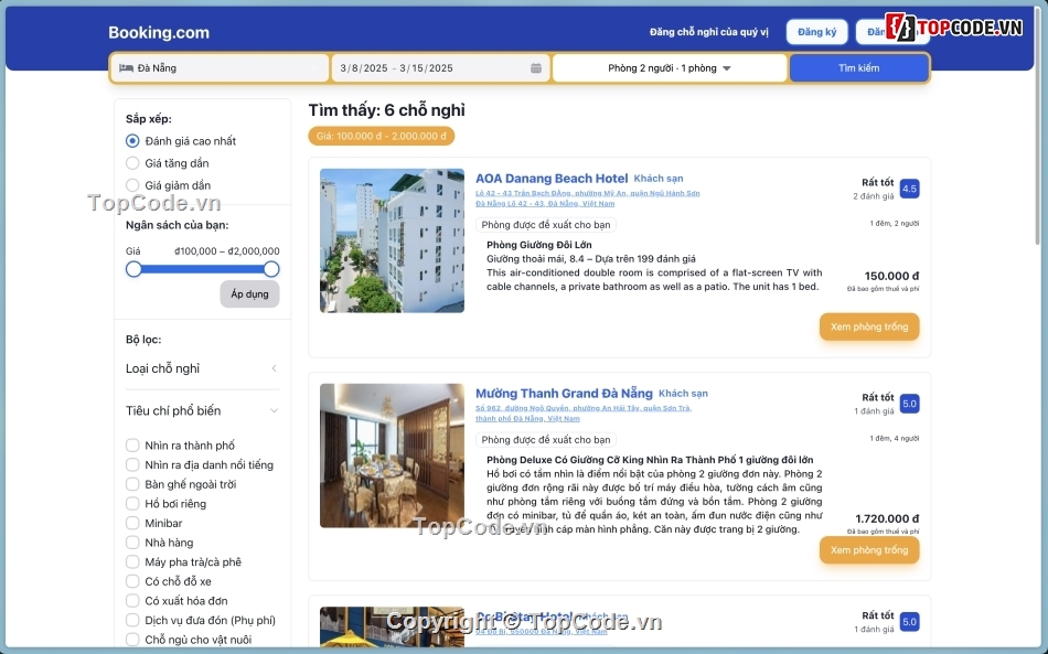 web homestay,code đặt phòng khách sạn,Source code hệ thống đặt phòng nhà nghỉ