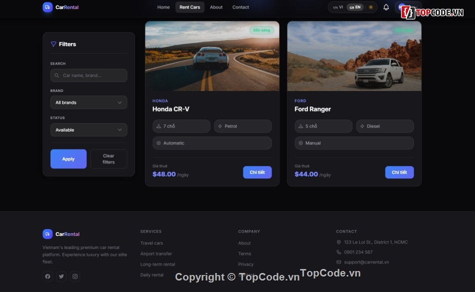 Laravel,báo cáo,tham khảo,Js,Website thuê xe