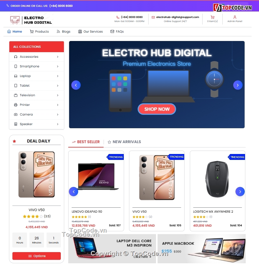 Website bán đồ dùng,điện tử,Web bán điện tử,Web thương mại,ReactJS Nodejs,chatbot