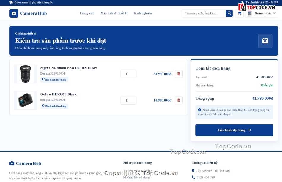 website,bán website,web bán máy ảnh