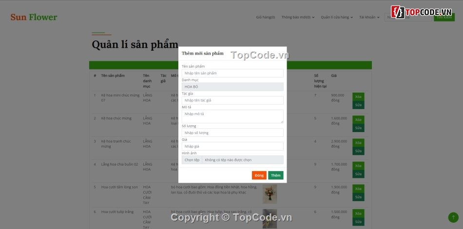 Web bán hoa,full báo cáo,full chức năng,Code đồ án,Web bán hoa tươi