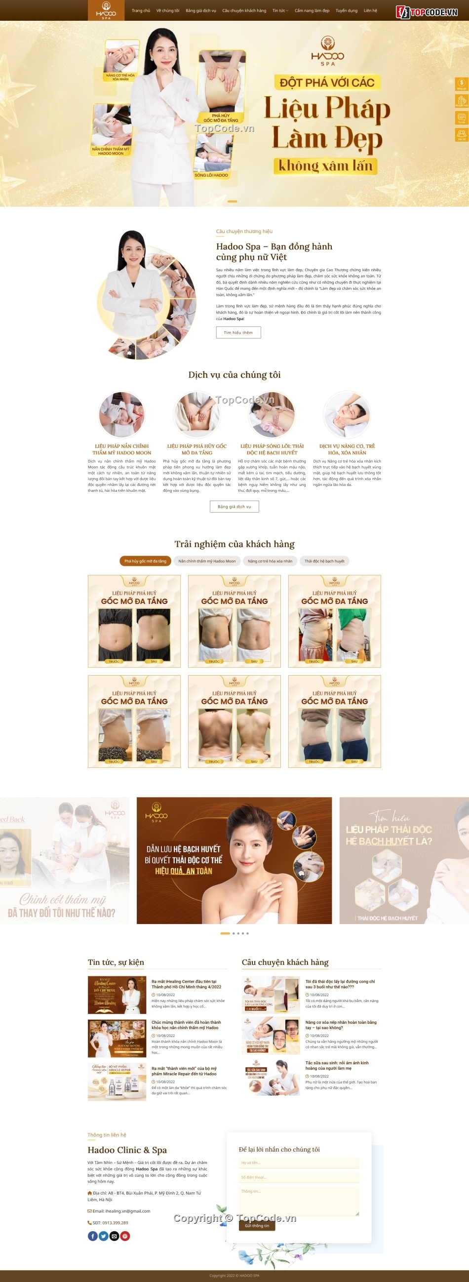 web thẩm mỹ viện,website spa,website wordpress spa,theme wordpress spa,code thẩm mỹ viện,source code spa