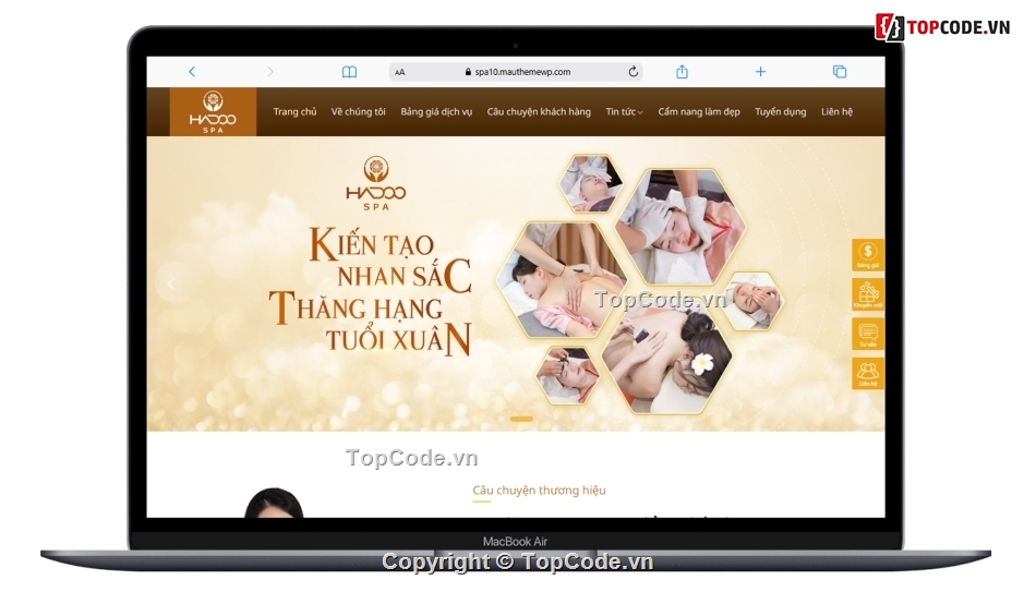 web thẩm mỹ viện,website spa,website wordpress spa,theme wordpress spa,code thẩm mỹ viện,source code spa