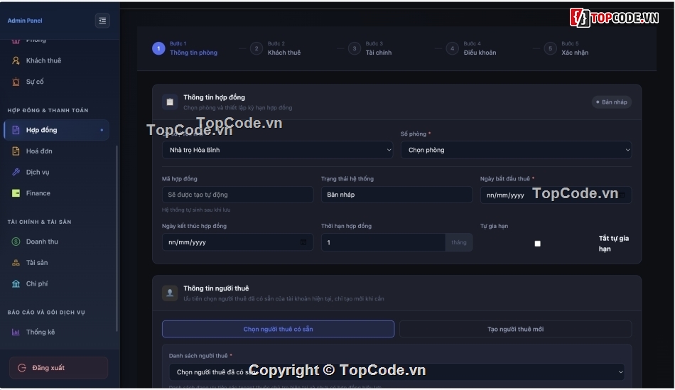 Phần mềm quản lý nhà trọ,nhà trọ,code quản lý nhà trọ,app quản lý nhà trọ