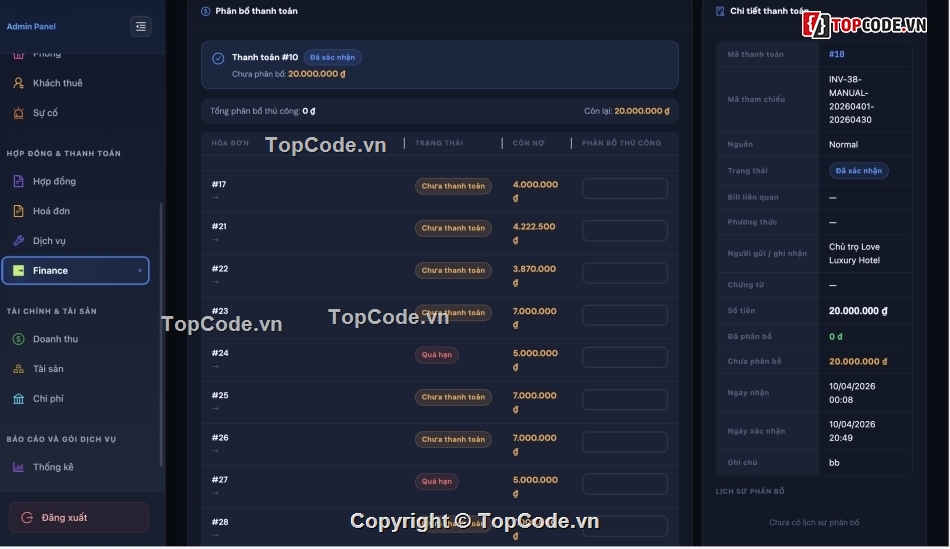 Phần mềm quản lý nhà trọ,nhà trọ,code quản lý nhà trọ,app quản lý nhà trọ