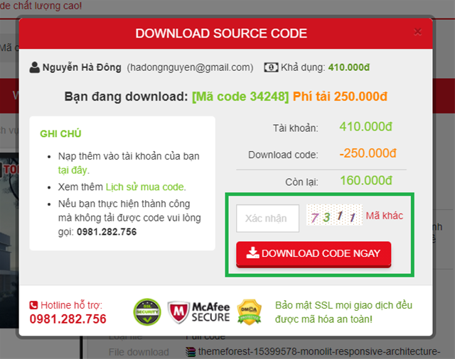 Hướng dẫn tải code có phí Hướng dẫn tải code, tải code có phí trên topcode.vn, tải code topcode.vn, mua code có phí